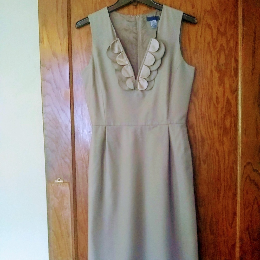 J. Crew Taupe Sleevelss Sheath Dress *Needs repairs*